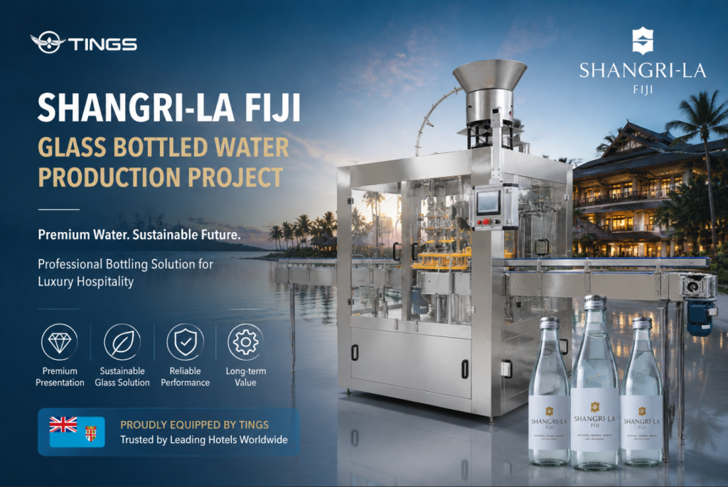 Fiji luxury hotel glass bottle water project